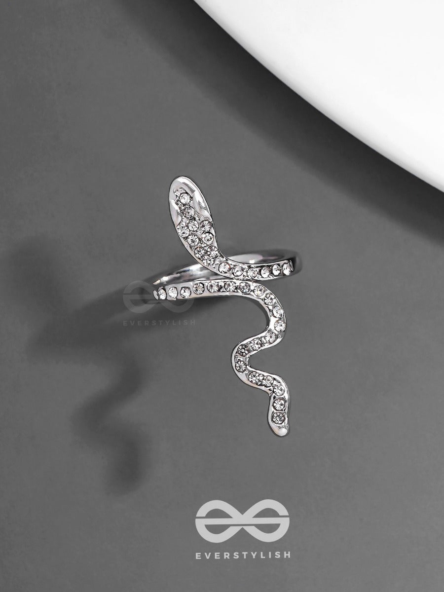Studded Slytherin - Statement Silver Ring (Adjustable)