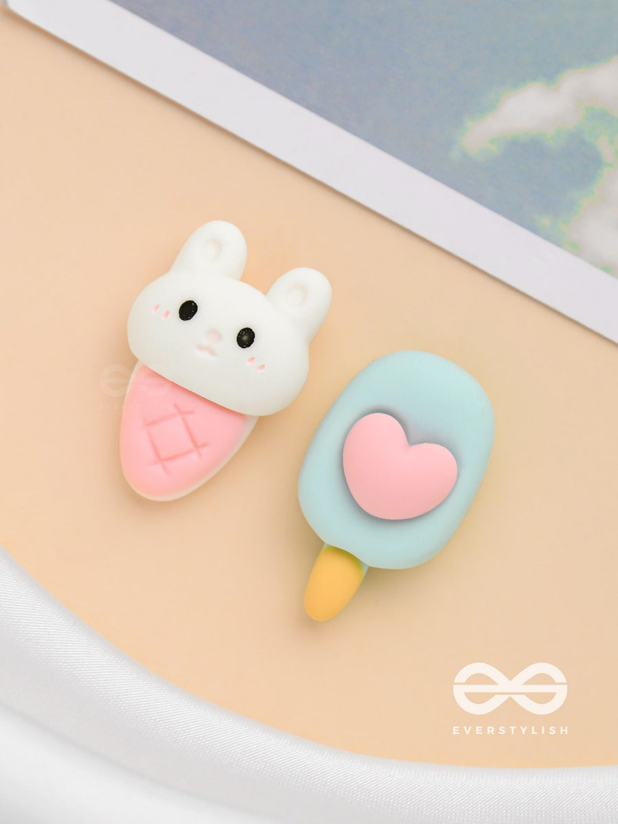Scoops 'N Crunches - Mismatched Acrylic Earrings