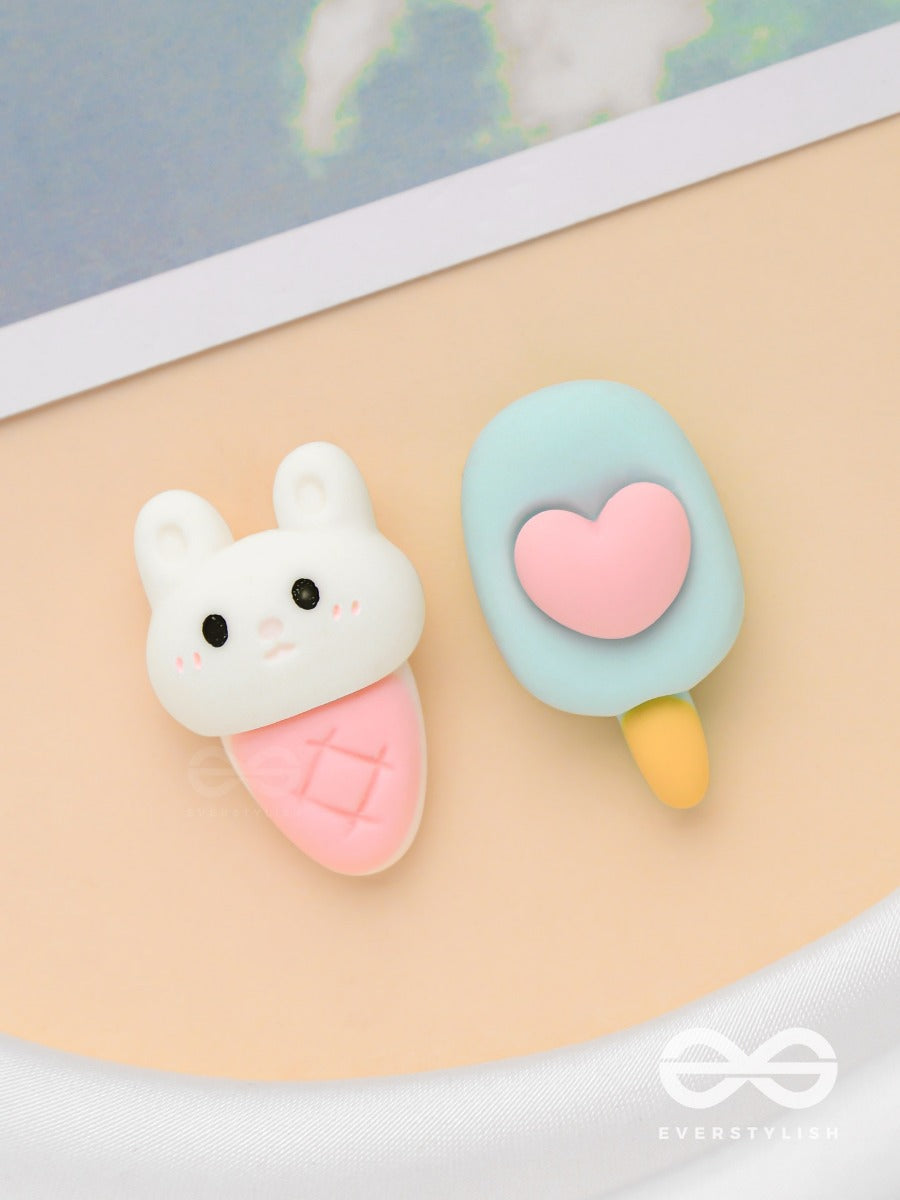 Scoops 'N Crunches - Mismatched Acrylic Earrings
