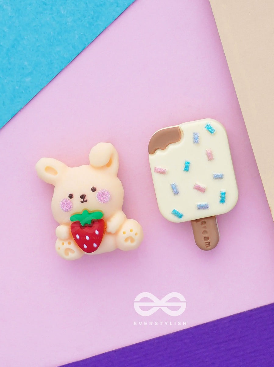 Scoop 'N Snuggle - Mismatched Acrylic Stud Earrings