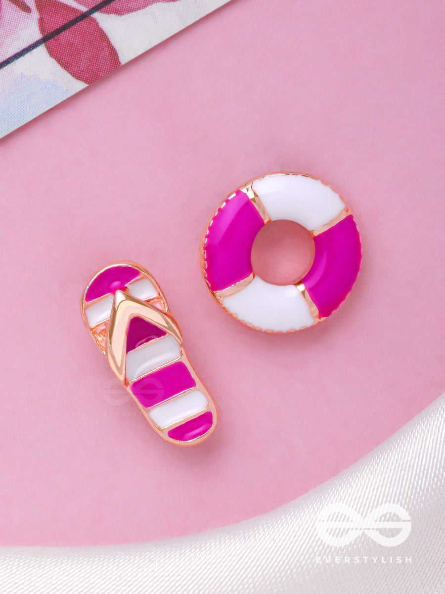 Footloose 'N Swim Tube - Golden Embellished Stud Earrings