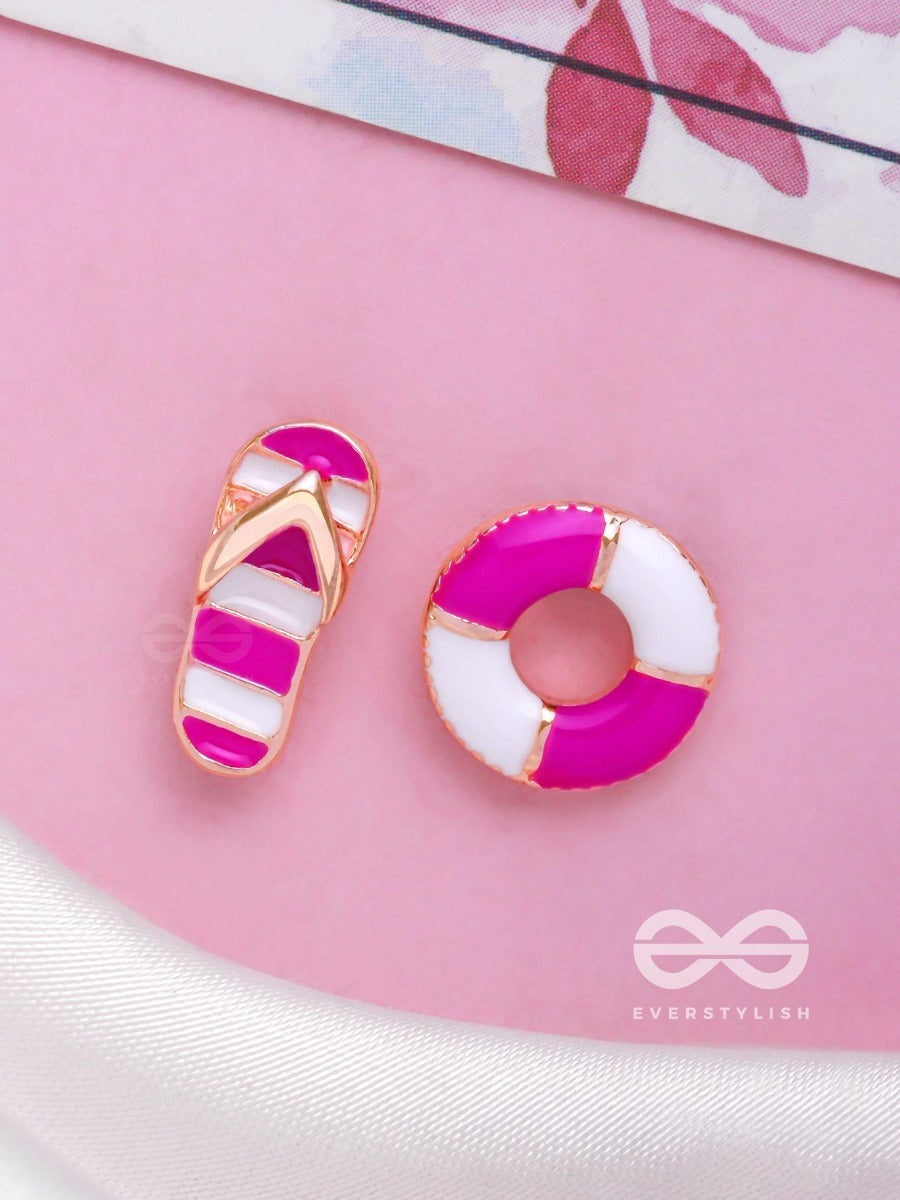 Footloose 'N Swim Tube - Golden Embellished Stud Earrings