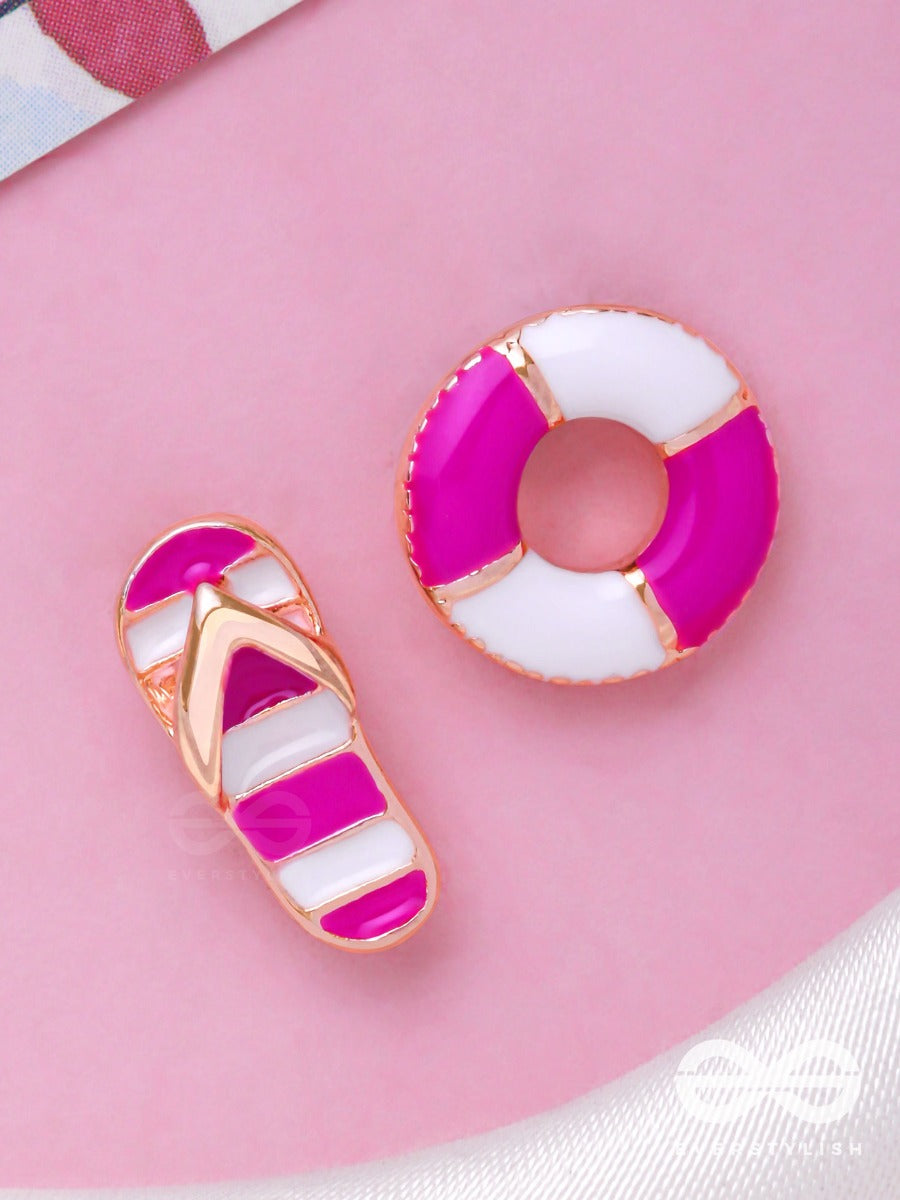 Footloose 'N Swim Tube - Golden Embellished Stud Earrings