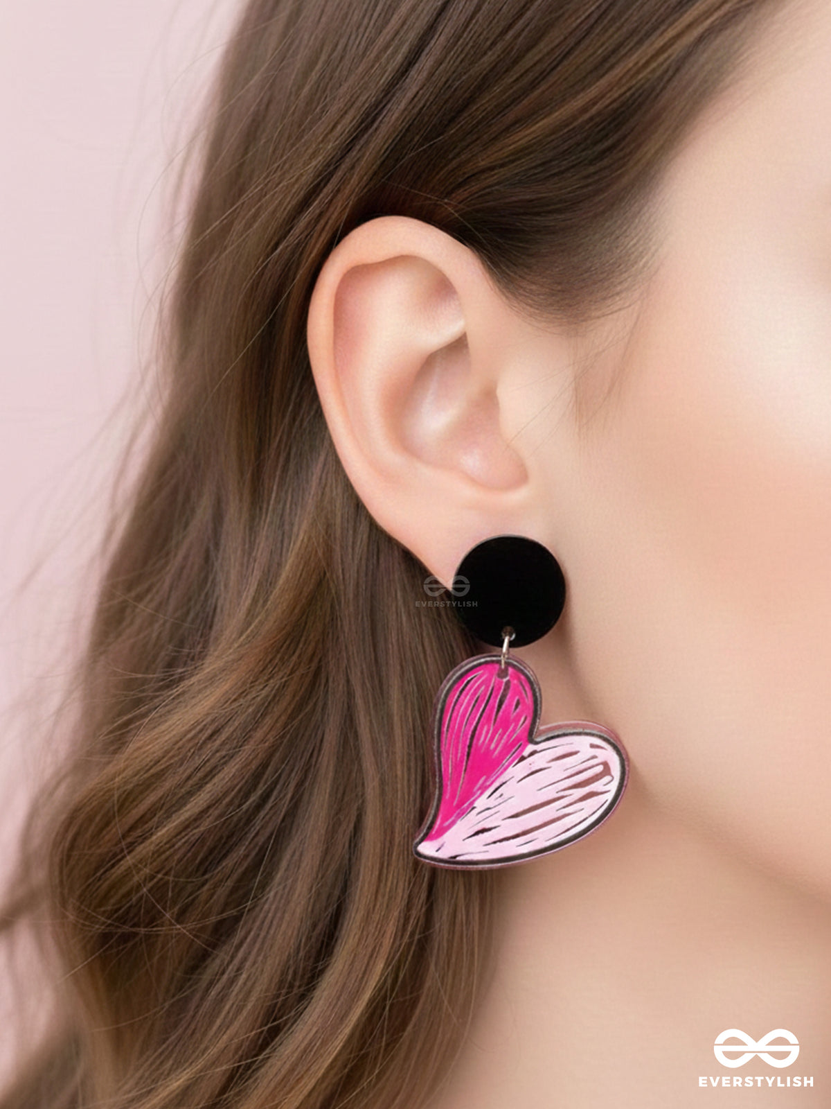 Rosy Retro Romance - Casual Acrylic Earrings