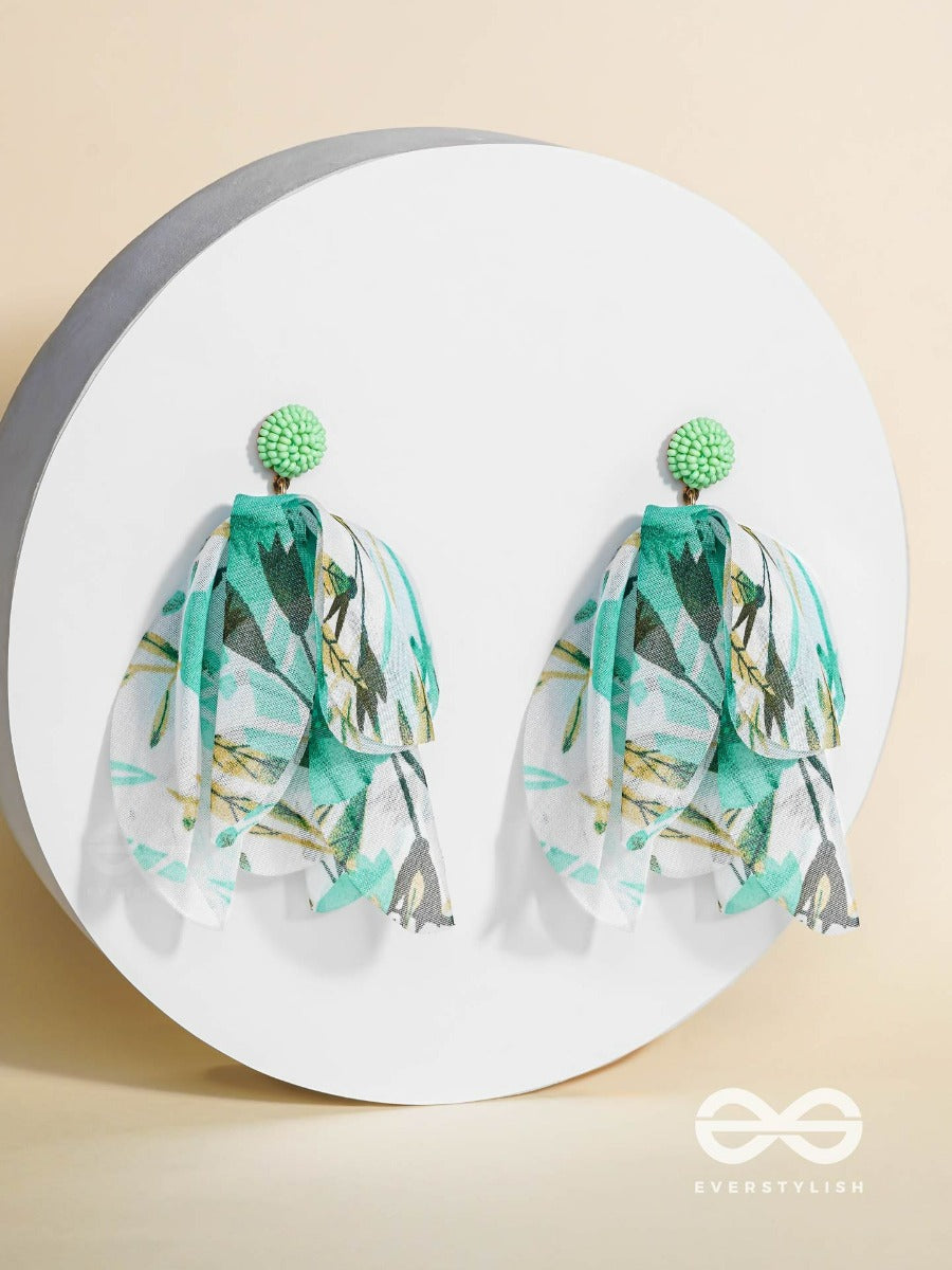 Fluffy Fantasy - Fabric Earrings (Light Green)