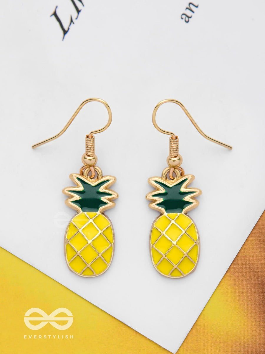 Pineapple Pops - Golden Embellished Earrings