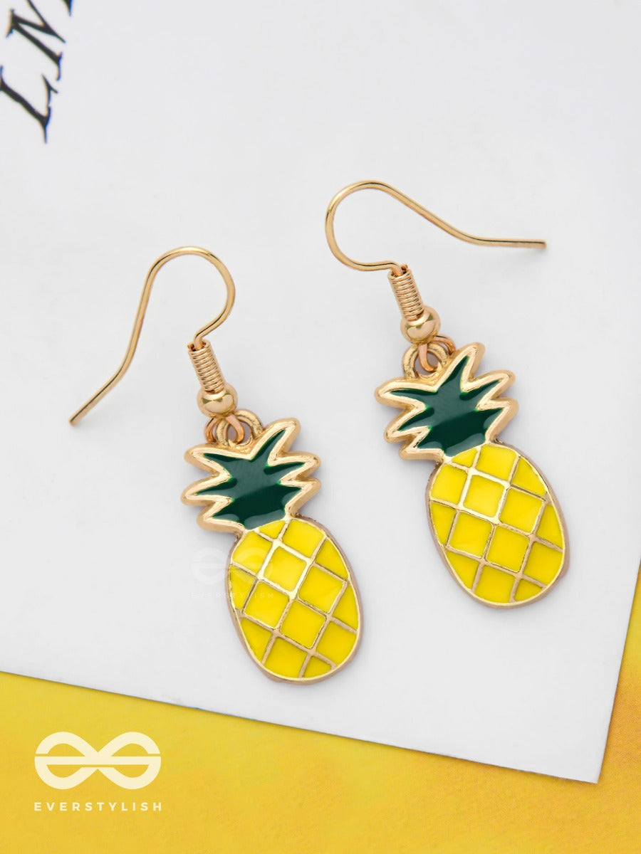 Pineapple Pops - Golden Embellished Earrings