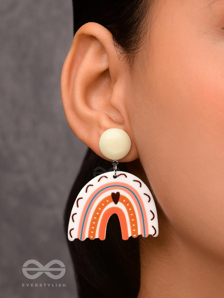 Heartfelt Rainbow - Statement Acrylic Earrings