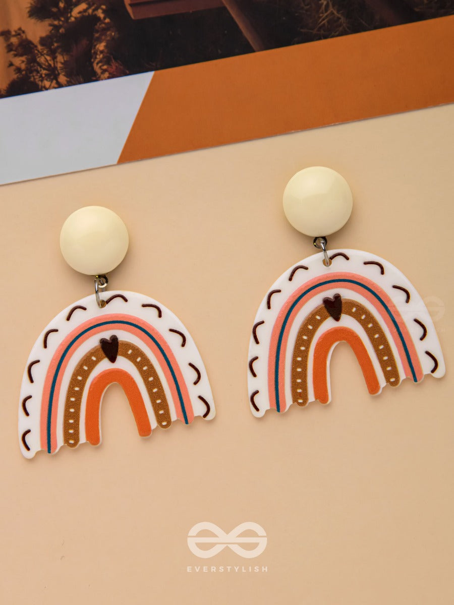 Heartfelt Rainbow - Statement Acrylic Earrings