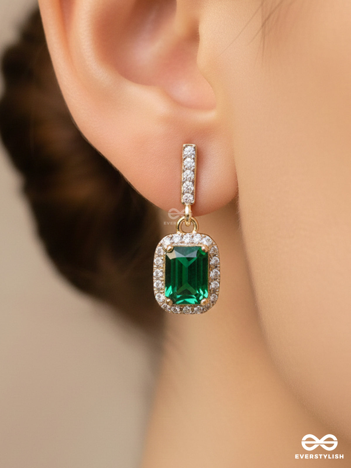Glowing Glimmers - Silver And Green Embellished Earrings