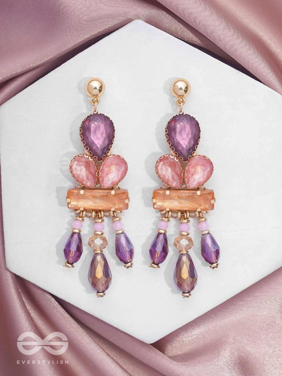 The Radiant Cascade - Golden Embellished Earrings