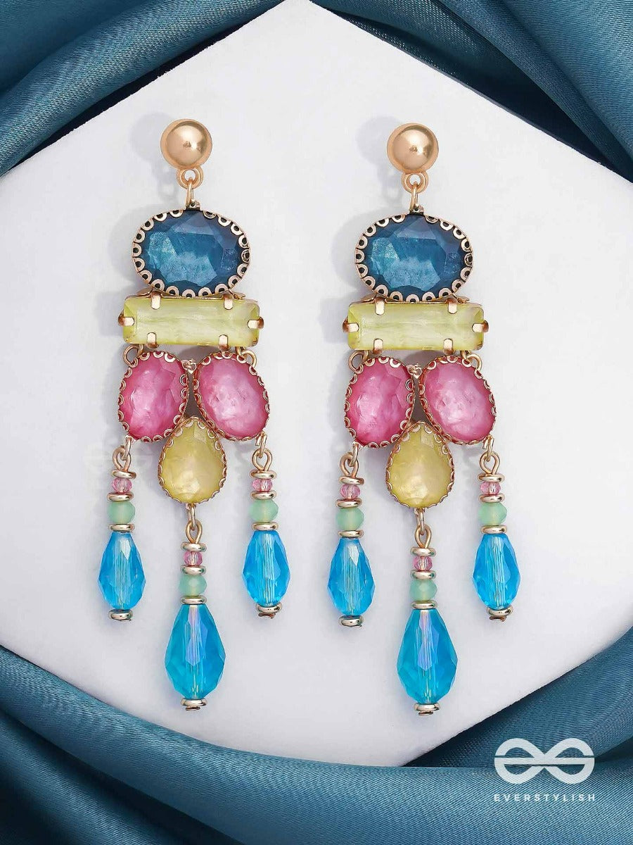 The Bright Delight - Golden Embellished Earrings