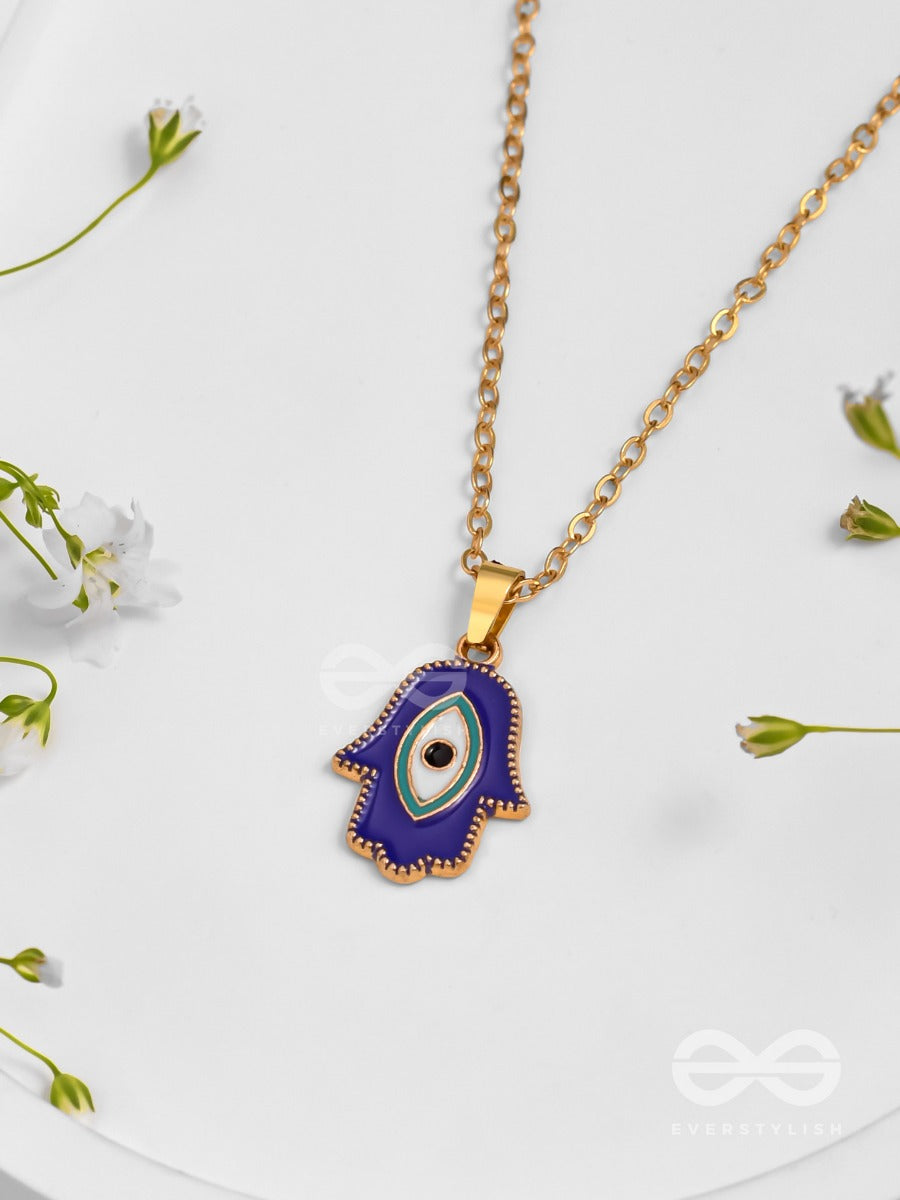 Guardian Palm - Golden Enamelled Pendant With Anti-Tarnish Coating