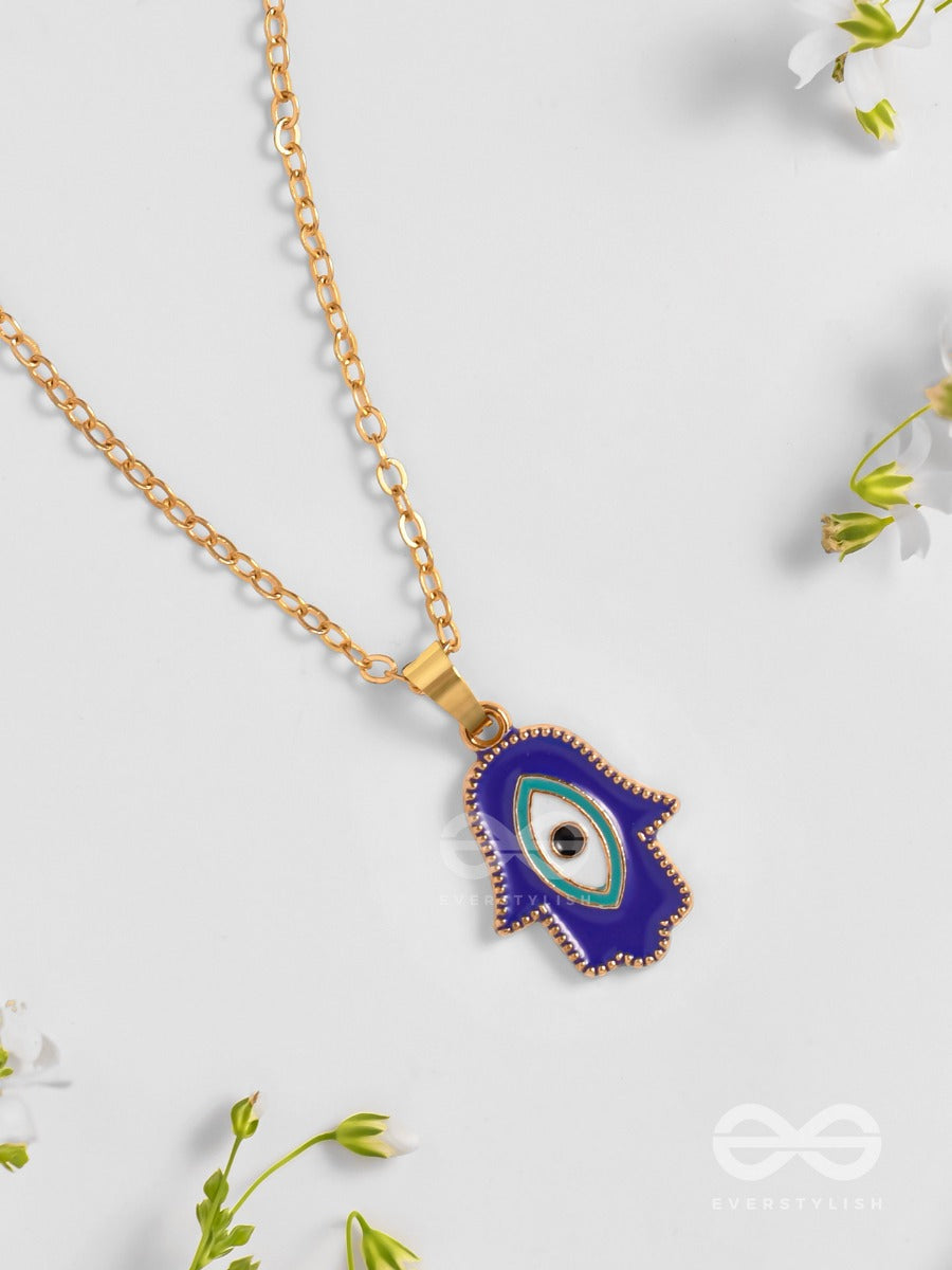 Guardian Palm - Golden Enamelled Pendant With Anti-Tarnish Coating