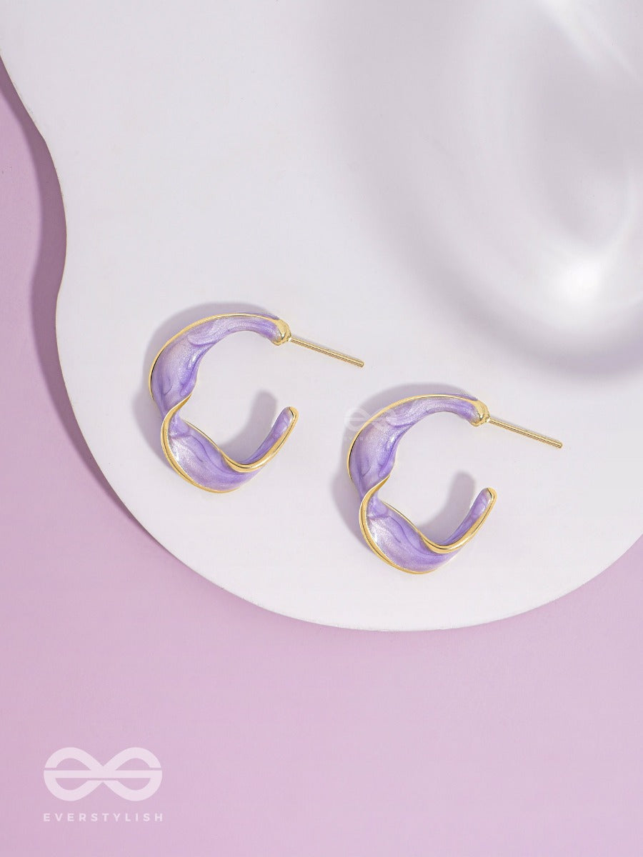 Ebb And Flow - Enamelled Twisted Studs (Purple)