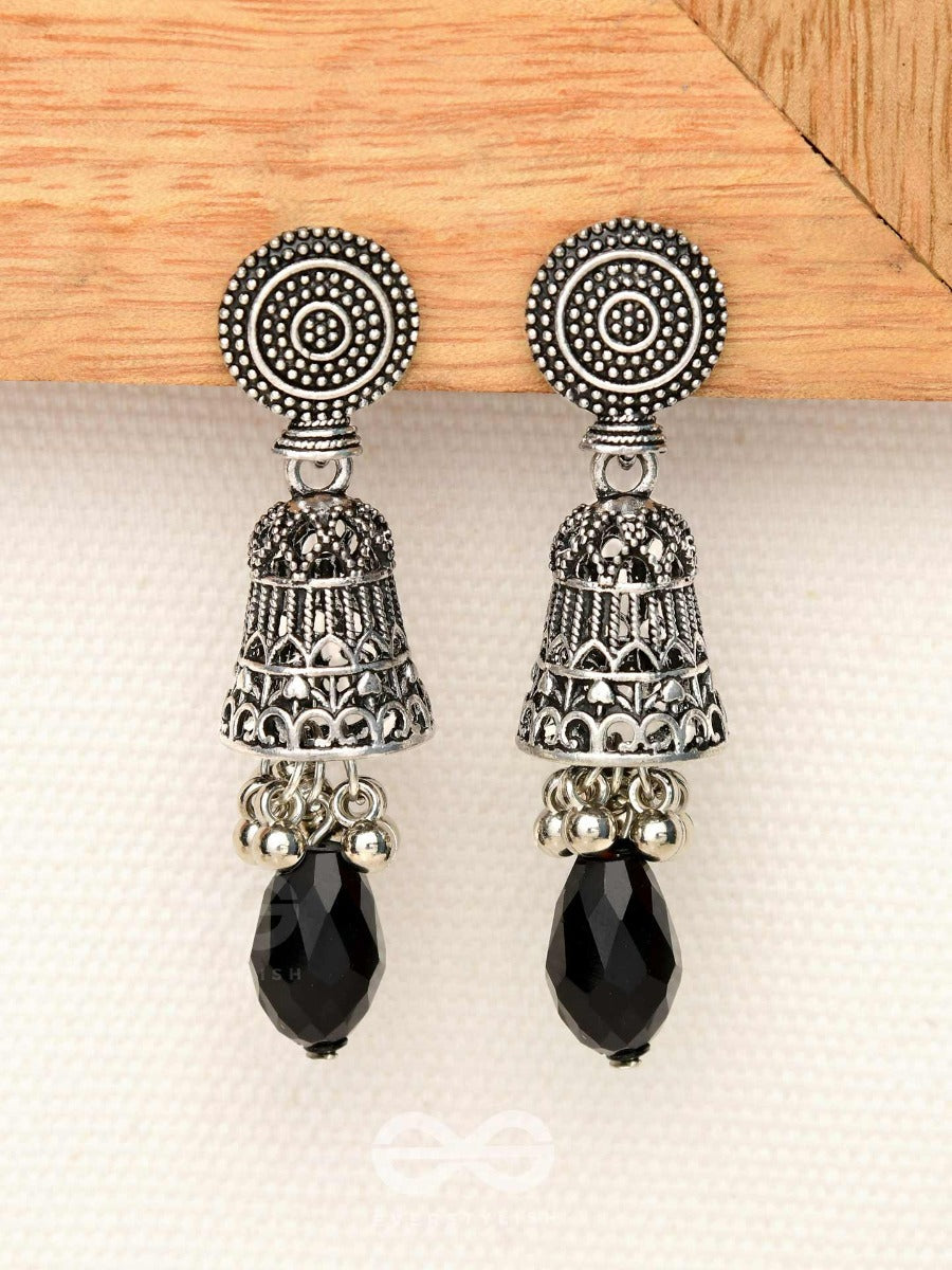 The Midnight Magic- Statement Oxidized Earrings