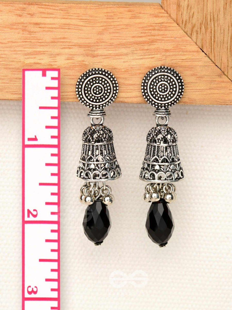 The Midnight Magic- Statement Oxidized Earrings