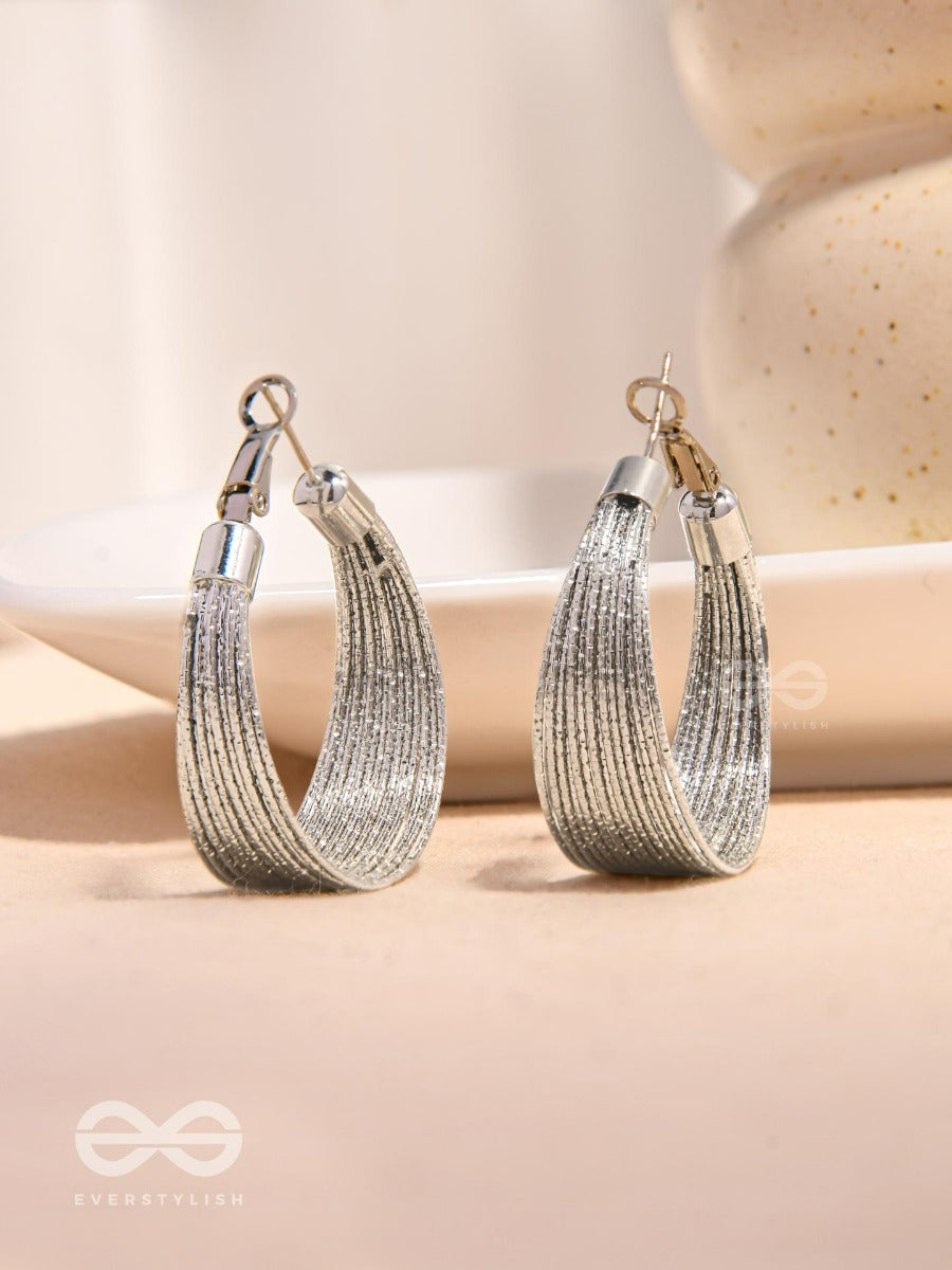 Spiral Strands - Statement Silver Hoop Earrings