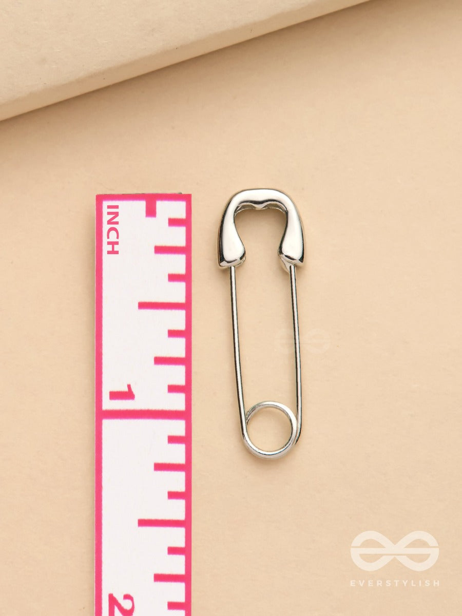 Pin It Up - Statement Silver Earrings