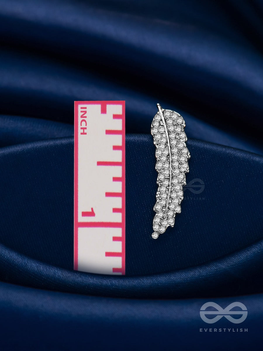 Feathered Finesse- Statement Embellished Earrings