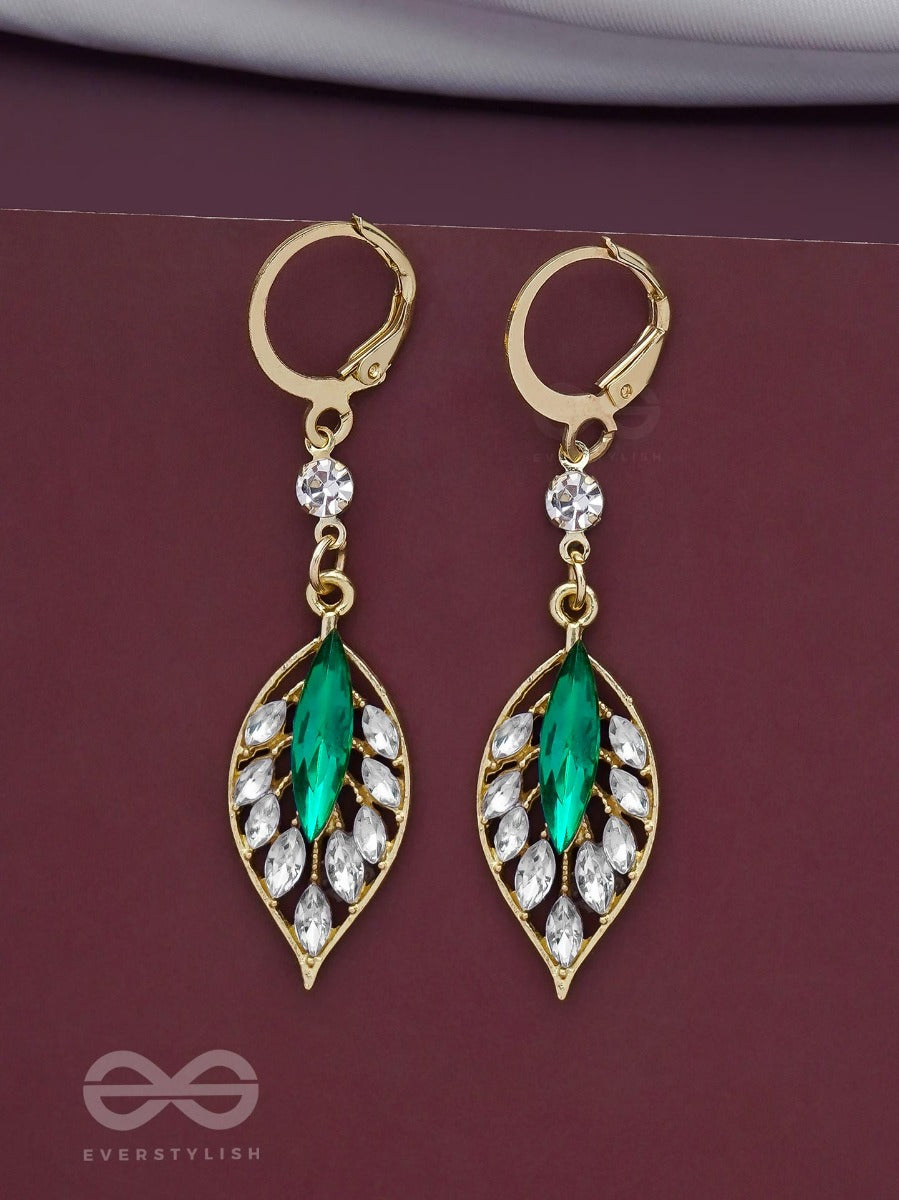 Lush Leaflets - Golden Embellished Earrings