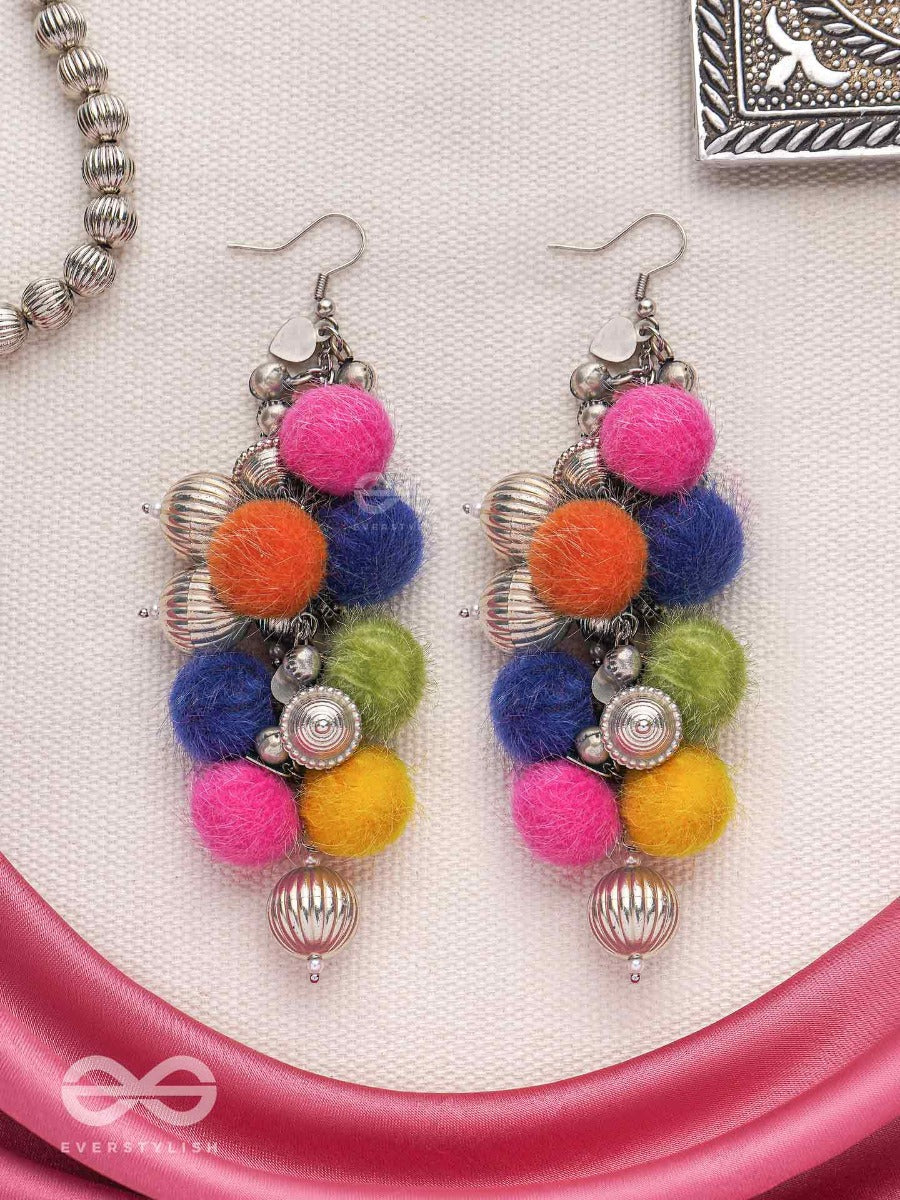 Fluffy Flings - Statement Oxidised Earrings