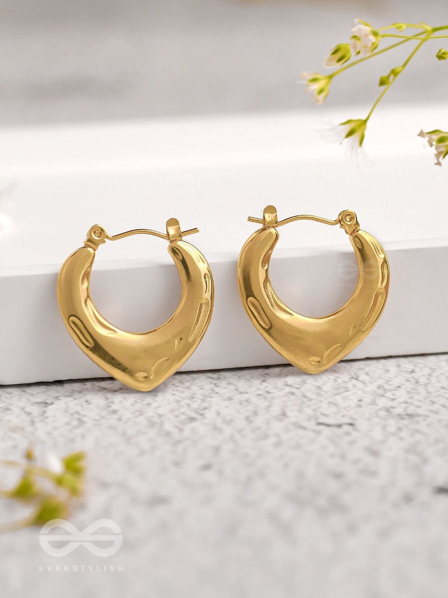 Tipsy Twilight - Golden Stainless Steel Earrings With Anti-Tarnish Coating