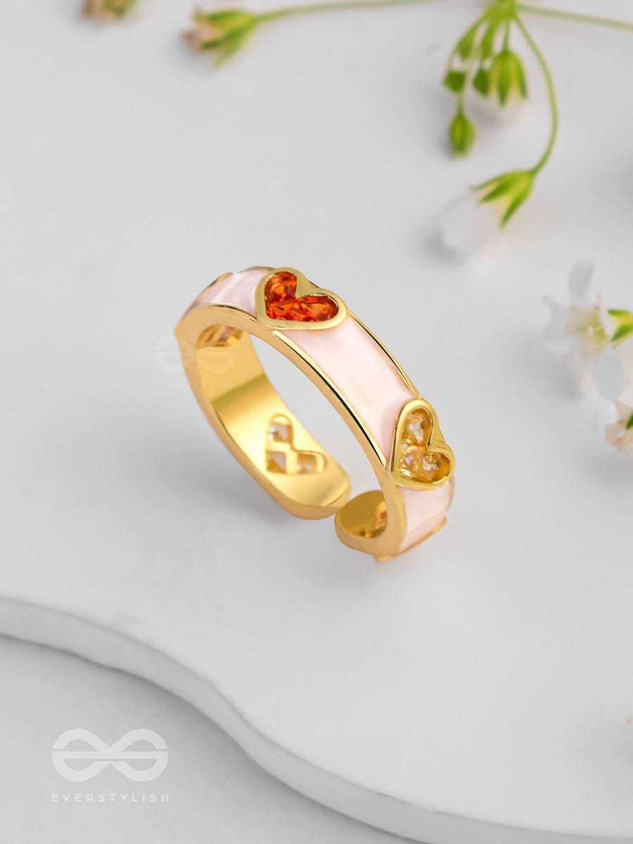 Adorable Affection - Heart Enamelled Ring