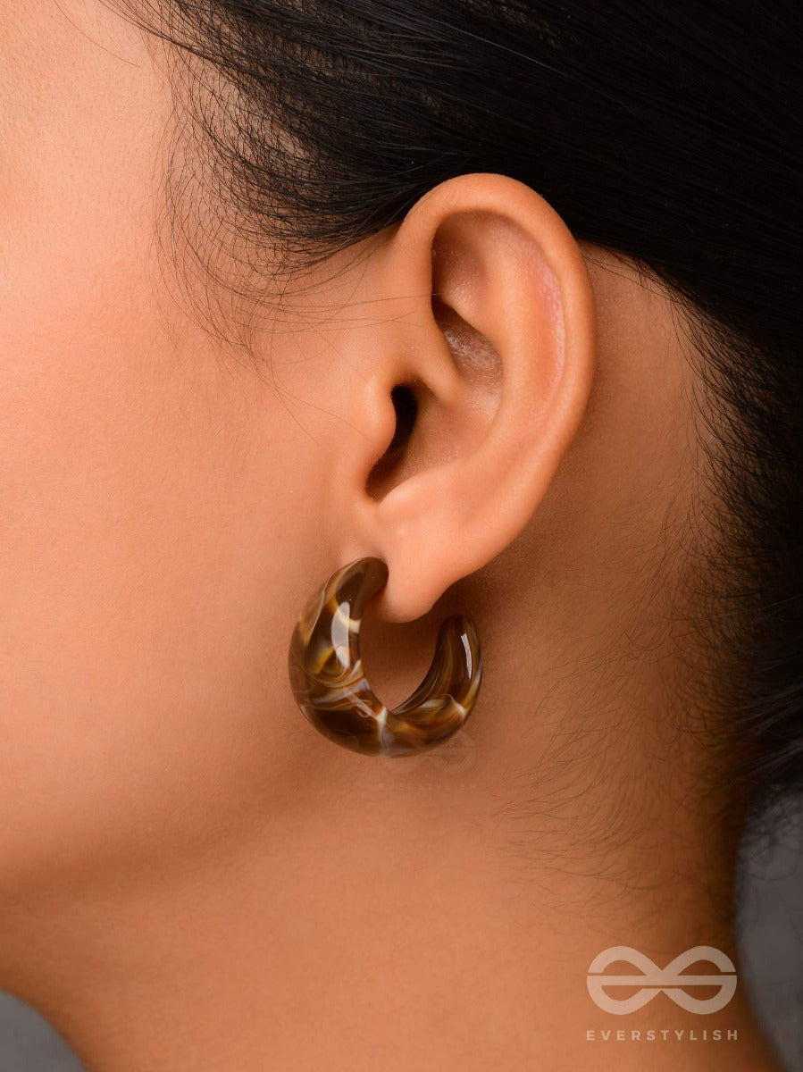 Cinnamon Swirl - Acrylic Earrings