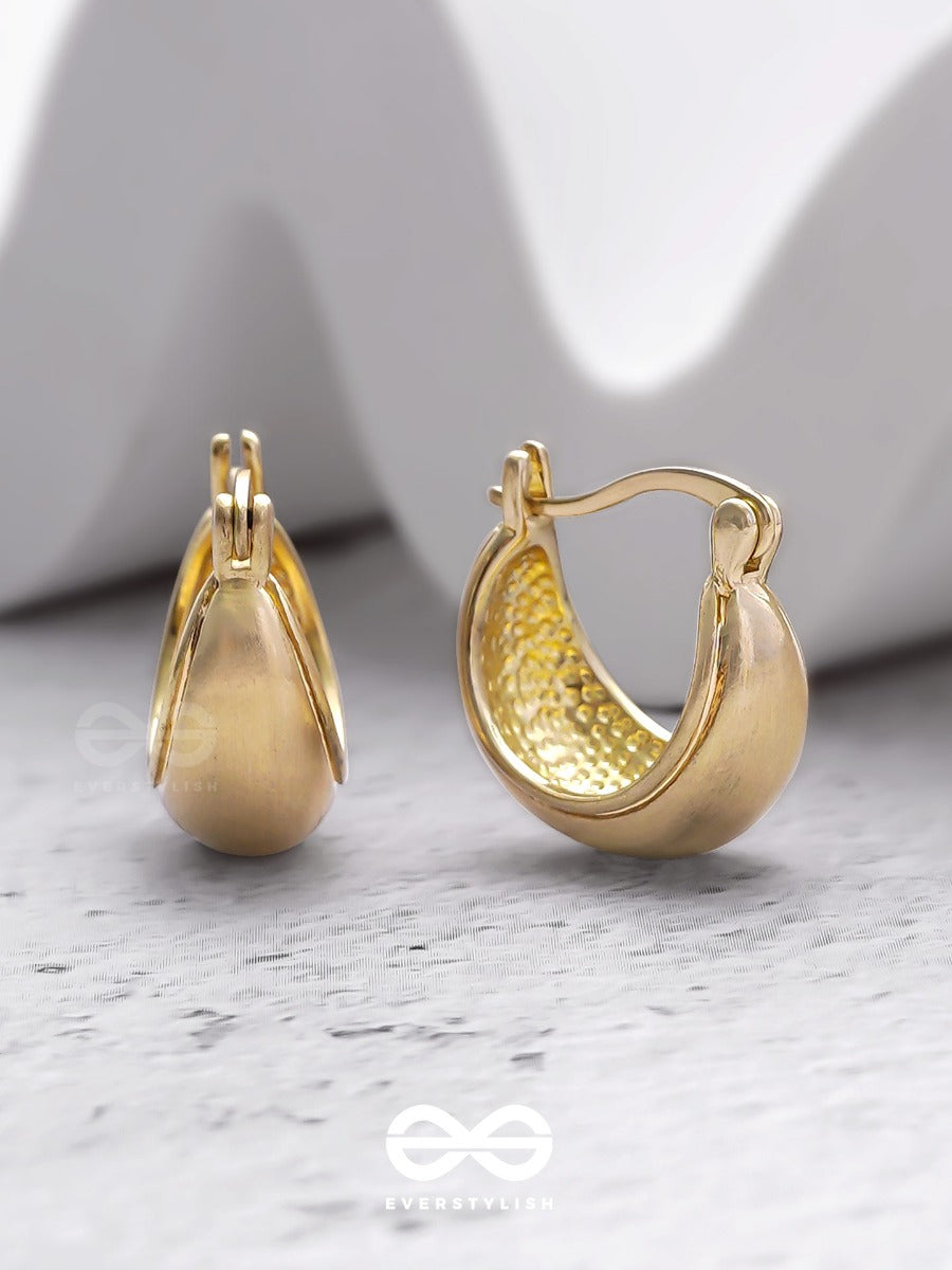 Gilded In Matte - Golden Earrings