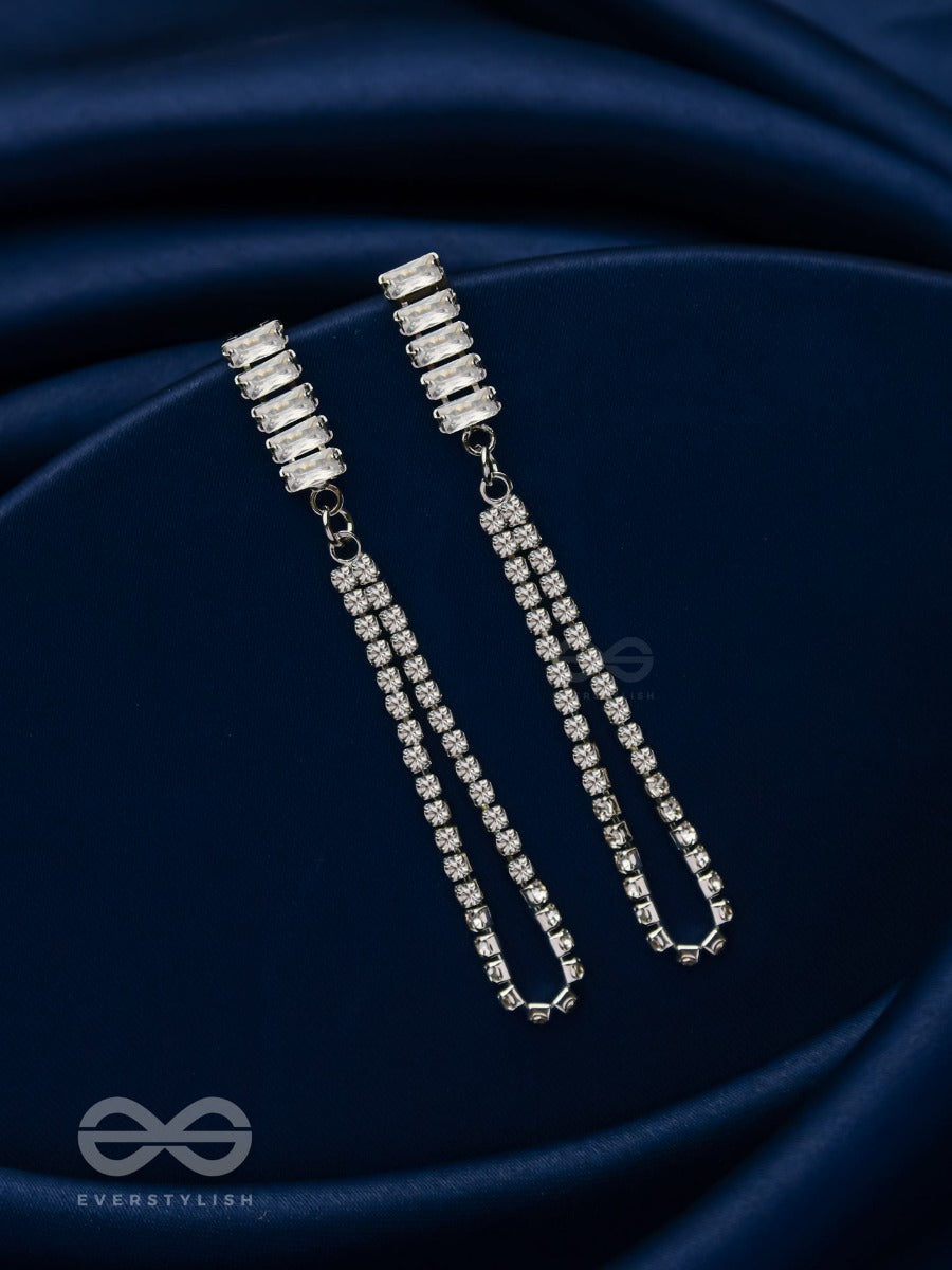 Gala Night - Silver Embellished Earrings