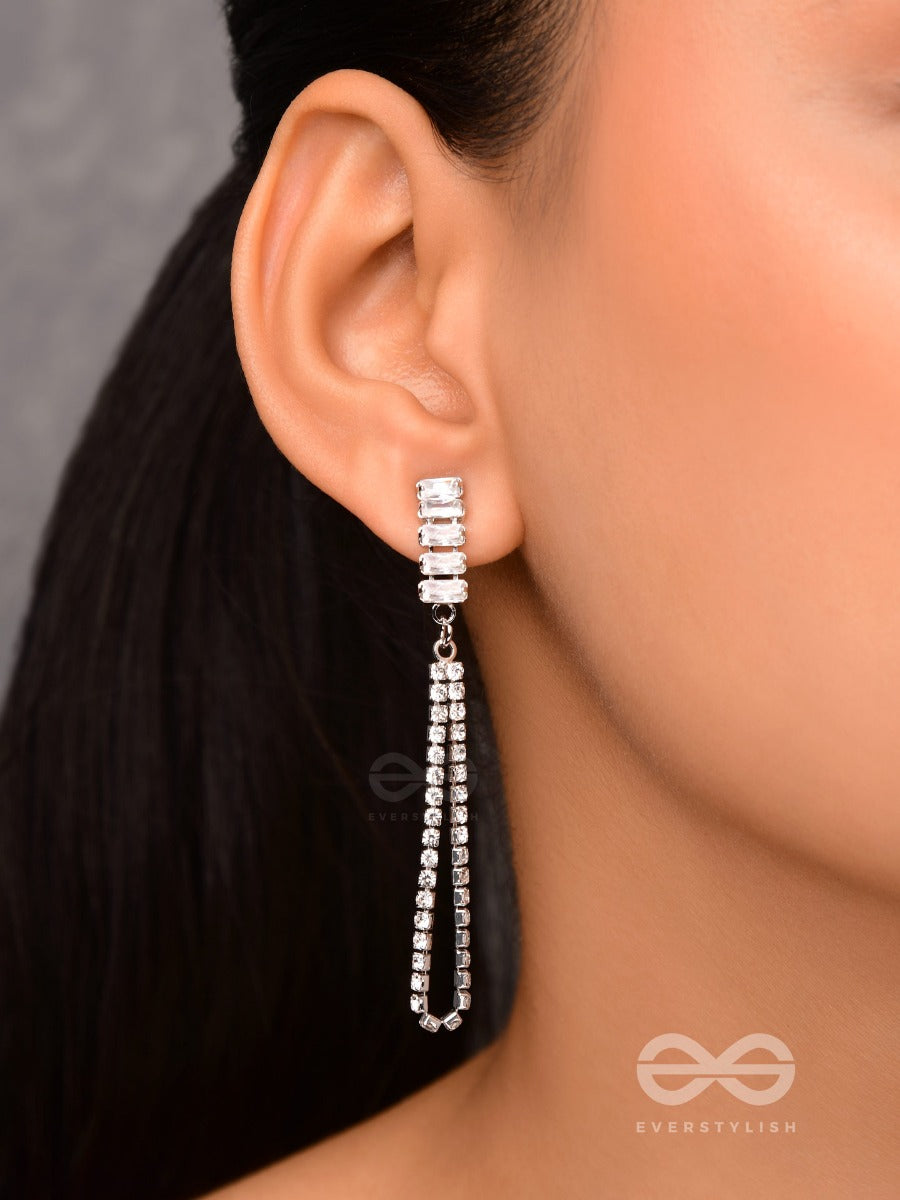 Gala Night - Silver Embellished Earrings