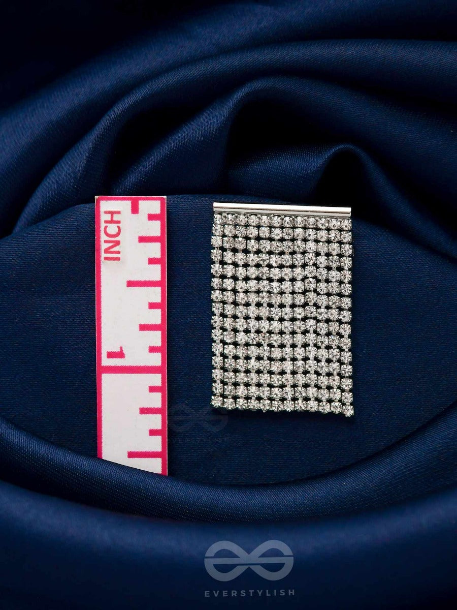 Starry Falls - Silver Embellished Earrings