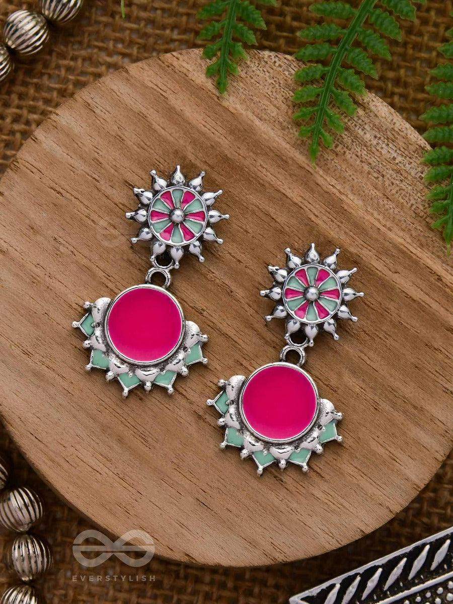 The Rosy Reefs - Statement Enamelled Oxidised Ear Jackets