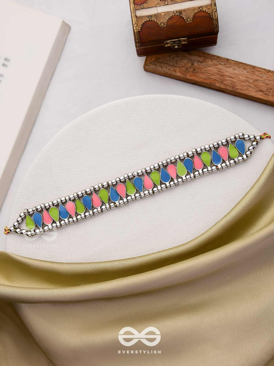 The Vivid Drops - Enamelled Oxidised Choker Neckpiece (Multicolour)