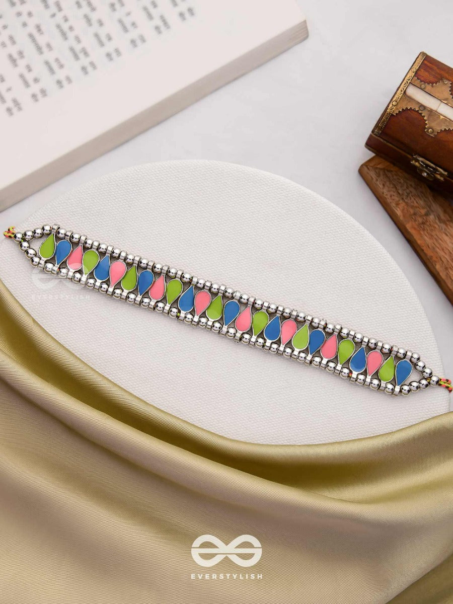 The Vivid Drops - Enamelled Oxidised Choker Neckpiece (Multicolour)