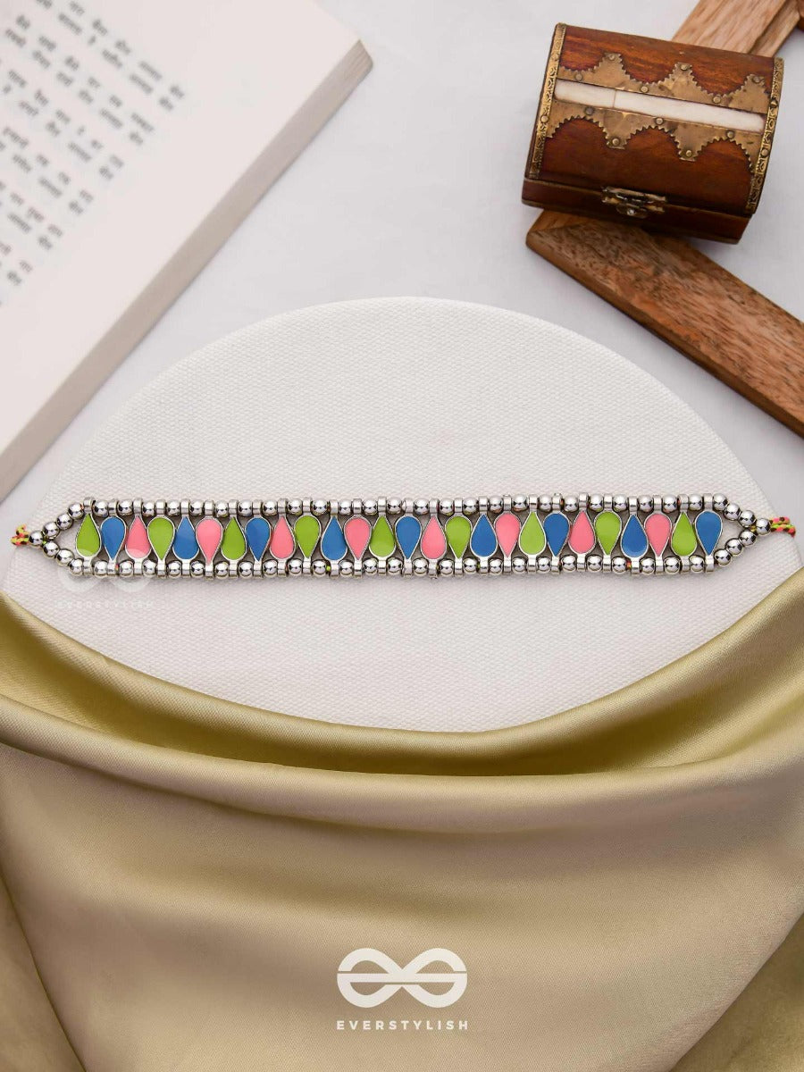 The Vivid Drops - Enamelled Oxidised Choker Neckpiece (Multicolour)