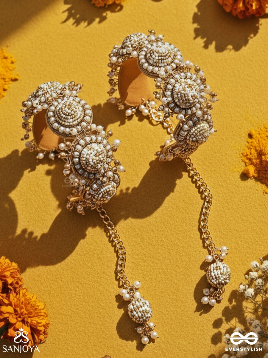 Tararaman - The Bejewelled Galaxies - Beaded Hand Embroidered Cuff Bracelets (Set Of 2)