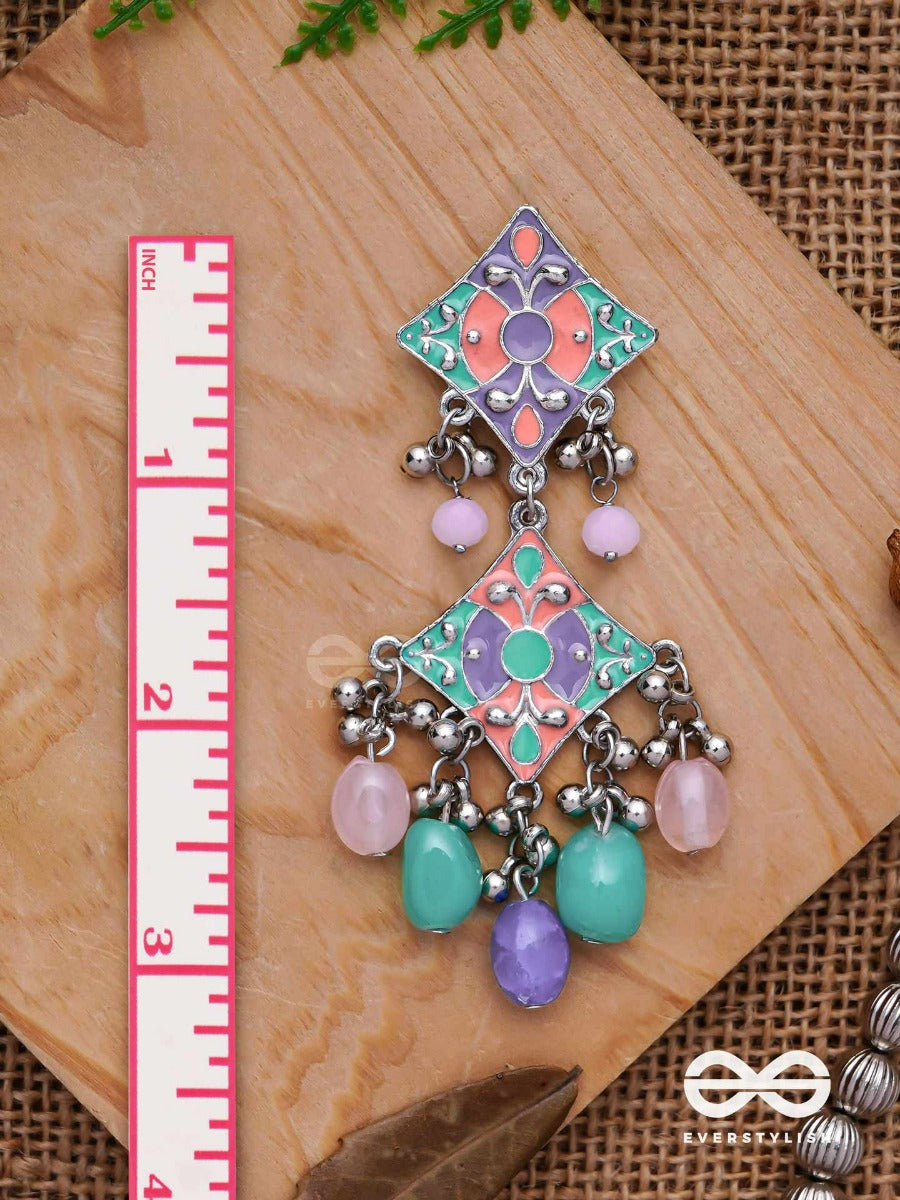 The Pastel Delights - Enamelled Oxidised Jodhpuri Jhumkas