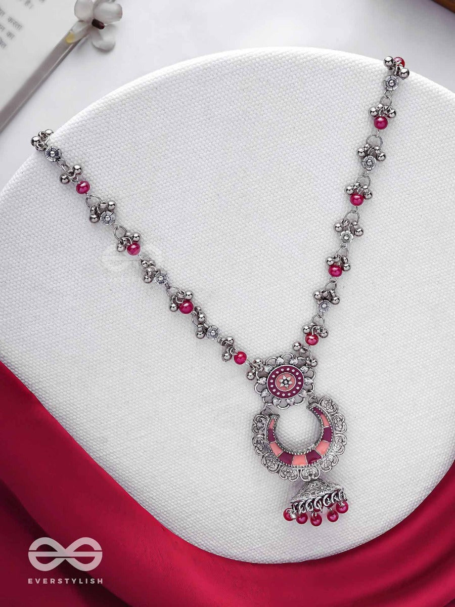 The Crimson Celebrations - Enamelled Oxidised Neckpiece