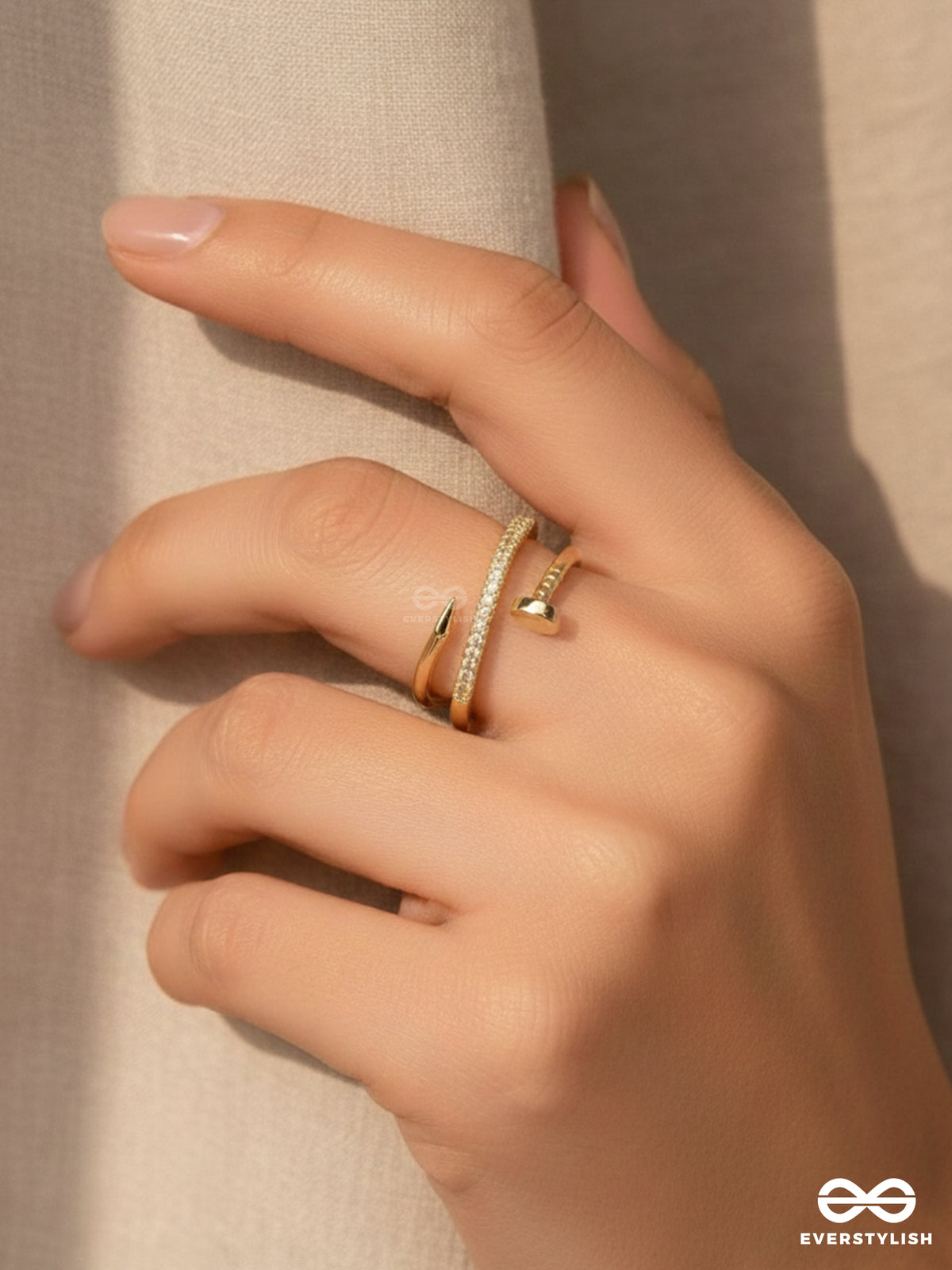 The Medusa's Crown - Cubic Zirconia Golden Ring (Adjustable)