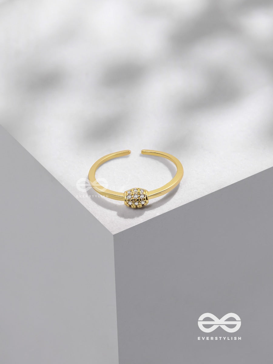 The Rare Lustre - Golden Cubic Zirconia Ring