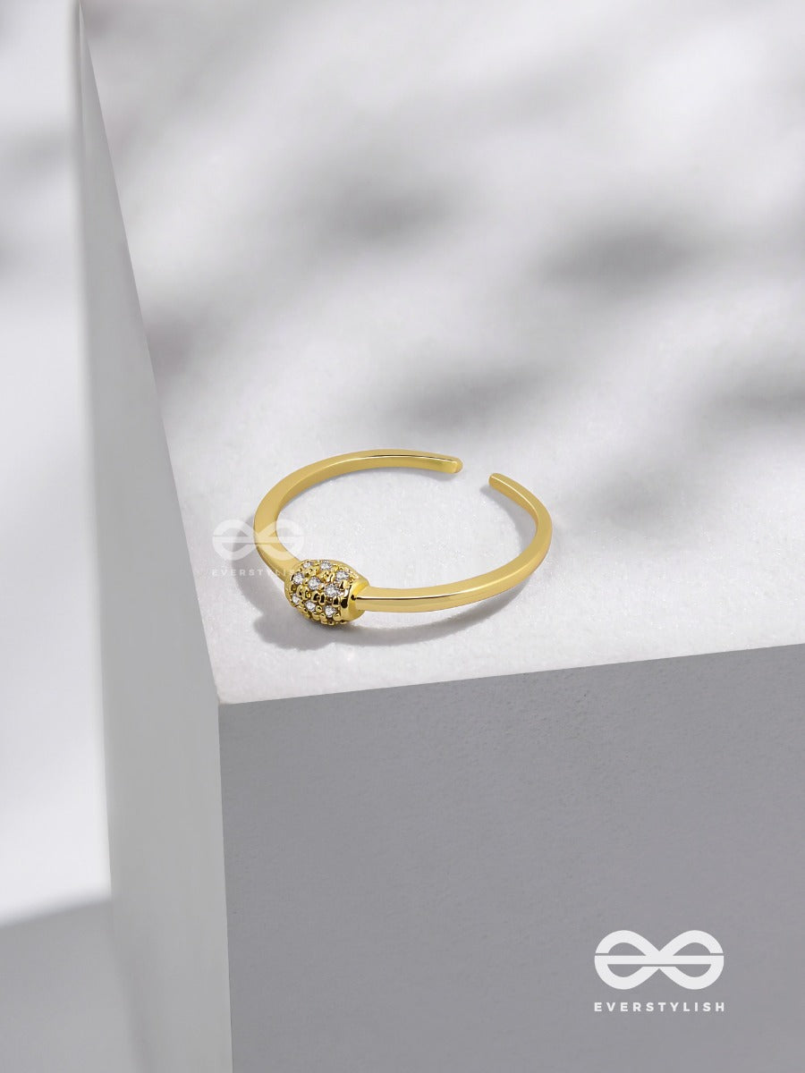 The Rare Lustre - Golden Cubic Zirconia Ring