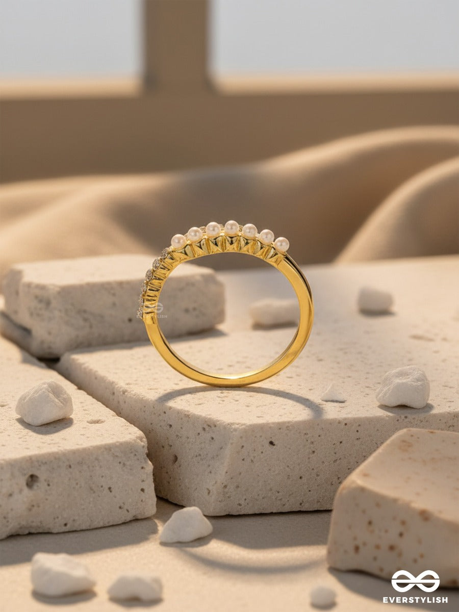 The Spark Of Love - Golden Cubic Zirconia Ring (Adjustable)
