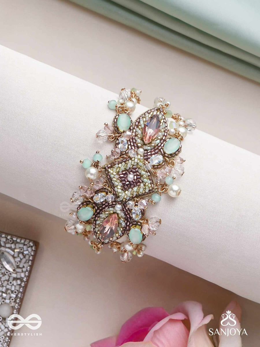 Manisutram-String Of Gems-Regal Bracelet Featuring Pastel Stones & Beads.