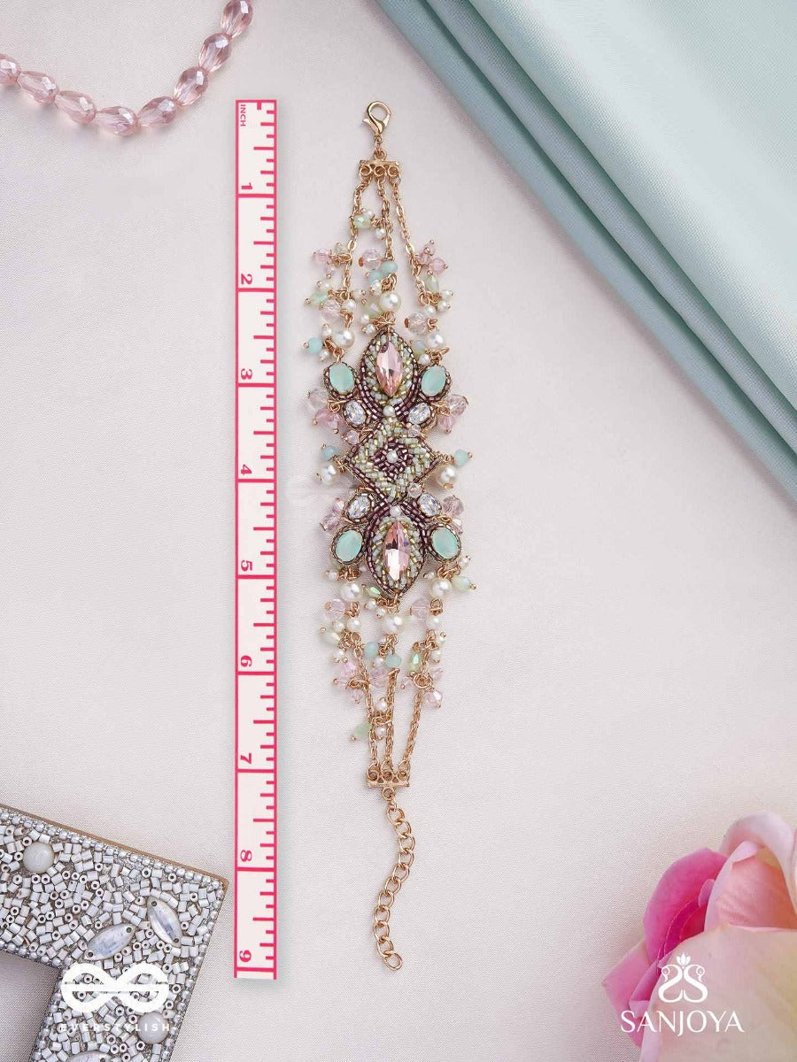 Manisutram-String Of Gems-Regal Bracelet Featuring Pastel Stones & Beads.