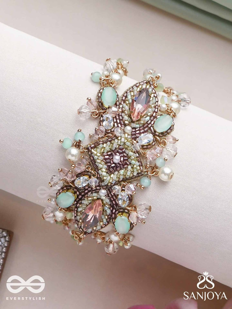 Manisutram-String Of Gems-Regal Bracelet Featuring Pastel Stones & Beads.