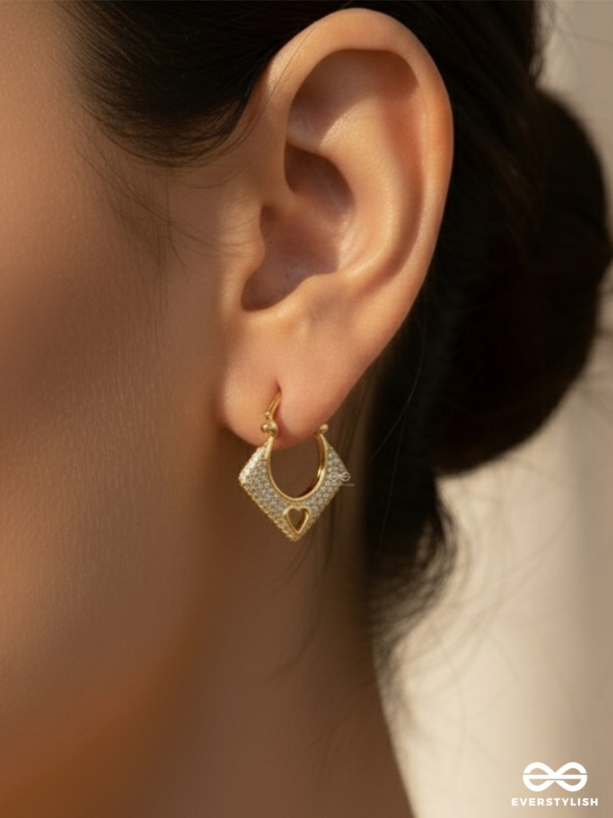 Luna Bloom - 18K Gold Plated Anti-Tarnish Statement Dainty Studs Inlaid With Cubic Zicronia Stones