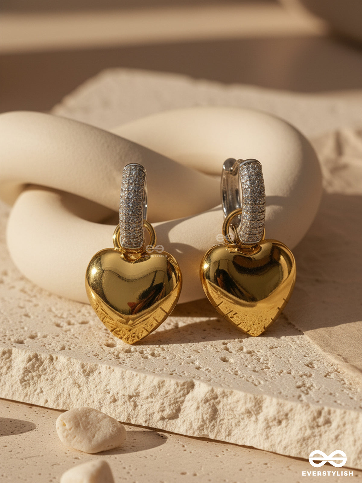 Heart Glow - Dual-Plated Anti-Tarnish Heart Shaped Luxury Golden Earrings