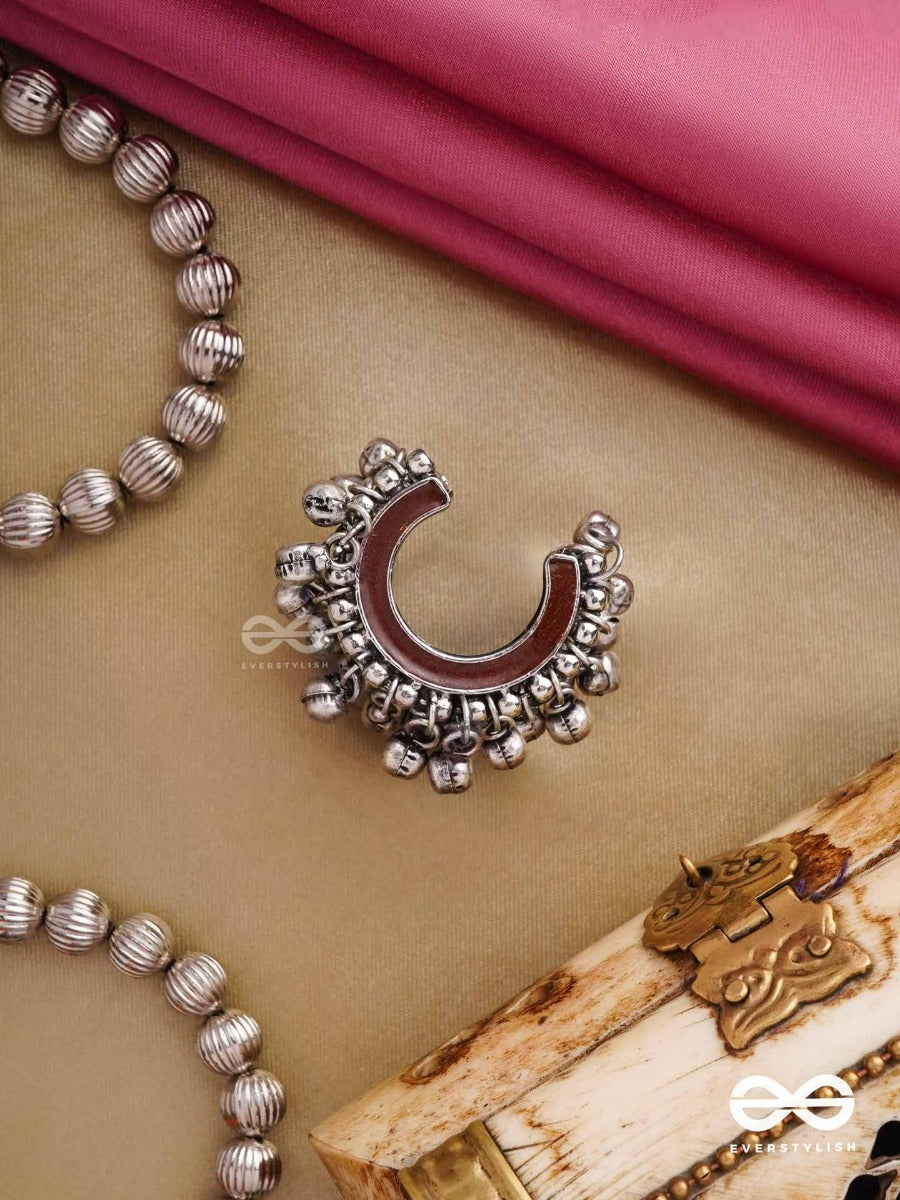 Lunar Embrace- Oxidized Adjustable Ring With Ghungroos